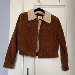 Women’s Brown Corduroy Sherpa Lined Marine Layer Jacket, XS